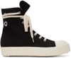 Rick Owens Drkshdw Lace-up High-top Casual Shoes In 911 Black/milk/milk