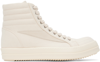 Rick Owens Drkshdw High Top Lace In 2111 Natural/milk/milk