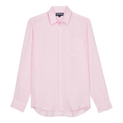 Vilebrequin Men's Long-sleeve Linen Shirt In Pink