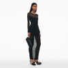 ALEXANDER WANG CREW NECK DRESS WITH ENGINEERED TRAPPED GEMS