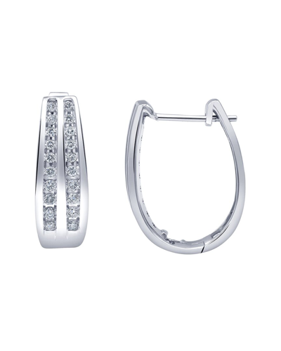 Lab Grown Diamonds Silver 0.50 Ct. Tw. Lab Grown Diamond Earrings 1 In Metallic