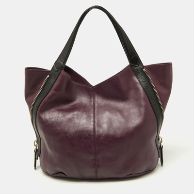 Pre-owned Givenchy Purple/black Double Sided Zip Hobo