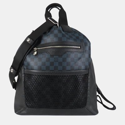 Pre-owned Louis Vuitton Black/blue Damier Cobalt Matchpoint Hybrid Backpack