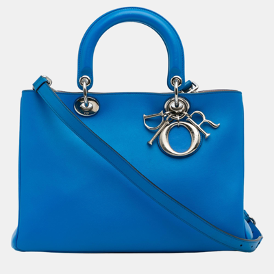 Pre-owned Dior Issimo Satchel In Blue