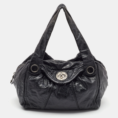 Pre-owned Marc By Marc Jacobs Black Glossy Leather Shoulder Bag