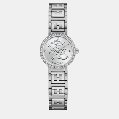 Pre-owned Fendi Silver Steel Watch