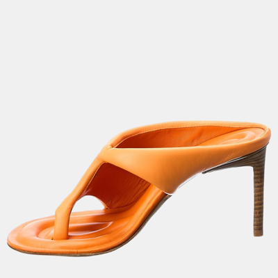 Pre-owned Jacquemus Orange Leather Sandal