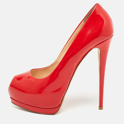 Pre-owned Giuseppe Zanotti Red Patent Leather Sharon Pumps Size 40