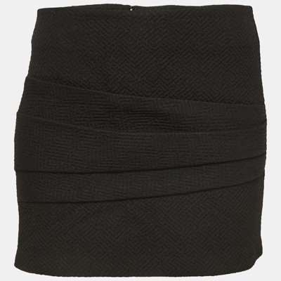 Pre-owned Maje Black Patterned Crepe Mini Skirt Xs