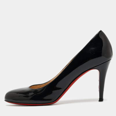 Pre-owned Christian Louboutin Black Patent Leather Simple Pumps Size 39.5