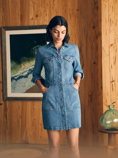 Faherty Michelle Denim Dress In Sea Bright Wash