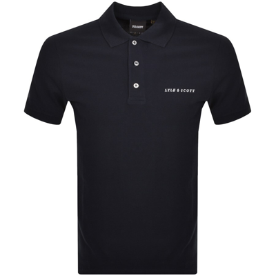 Lyle & Scott Lyle And Scott Short Sleeved Polo T Shirt Navy In Black