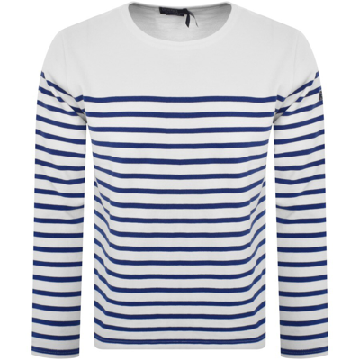 Ralph Lauren Long Sleeved Striped T Shirt White In Blue