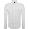 Polo Ralph Lauren Long-sleeve Button-up Shirt With Pointed Collar And Embroidered Logo In White