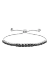 Effy Sterling Silver Black Spinel Slider Bracelet In Silver