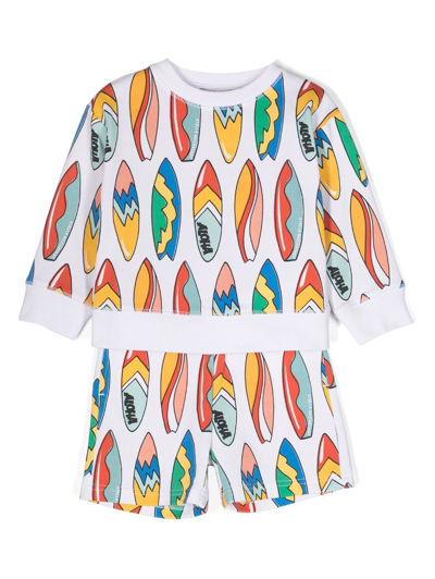 Stella Mccartney Set Aus Aloha Sweatshirt Und Shorts In White