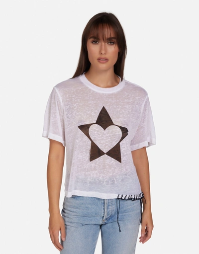 Lauren Moshi Linnea Love Star In White Burnout