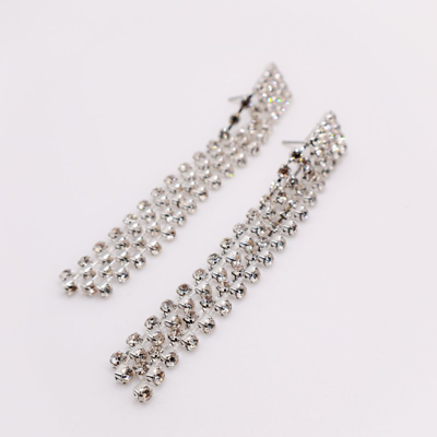 Le Réussi Dazzling Cascade Diamond Earrings In Grey