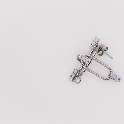 Le Réussi Dazzling Elegance Earrings In Grey