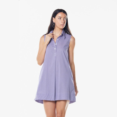 Le Réussi Italian Cotton Sleeveless Dress In Purple
