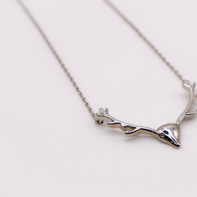 Le Réussi Enchanted Antler Charm Necklace In Grey