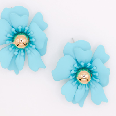 Le Réussi Marine Petal Earrings In Blue