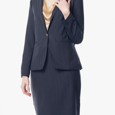 Le Réussi Tailoring Dark Grey Blazer In Blue