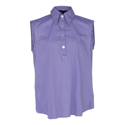 Le Réussi Italian Cotton Purple Sleeveless Shirt