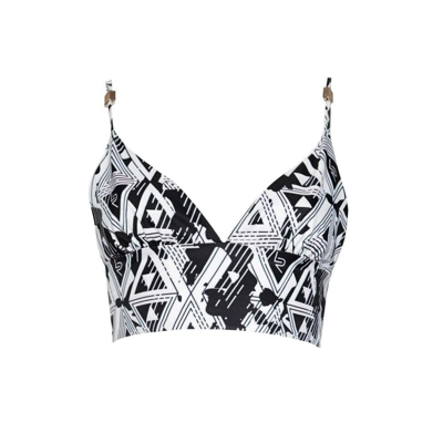 Le Réussi Women's Amour Geometric Crop Top In Black