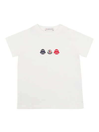 Moncler Baby Babies' White Moncler T-shirt In Beige