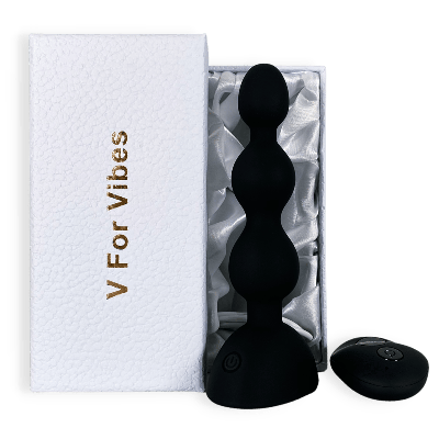 V For Vibes Remote Control Vibrating Anal Beads Apollo In White