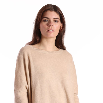 Minnie Rose Cashmere Long Sleeve Cropped Crew Sweater In Brown