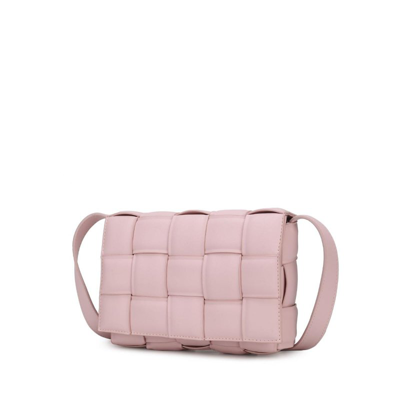 Mkf Collection By Mia K Ginger Woven Vegan Leather Women's Shoulder Bag In Pink