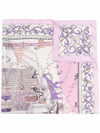 Ferragamo Palazzo Spini Feroni Print Silk Scarf In Pink & Purple