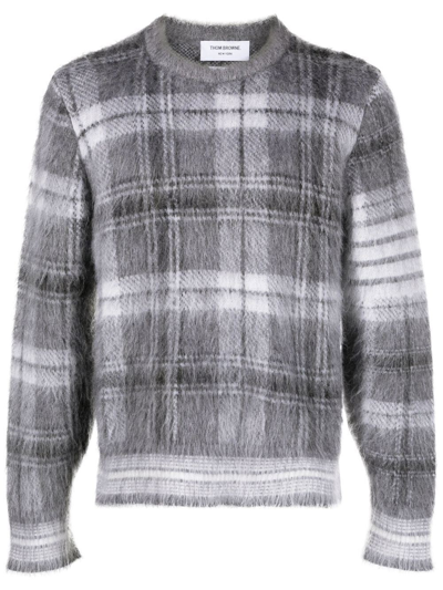 Thom Browne Check Motif Pullover In Grey