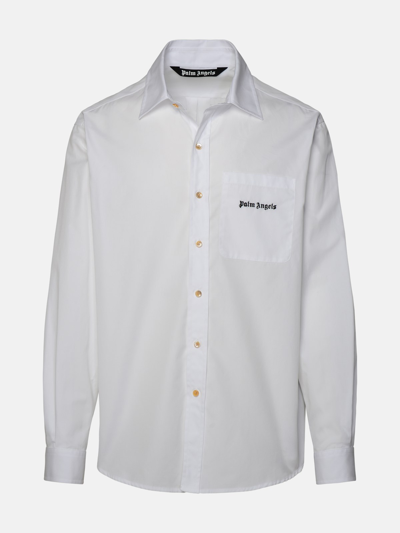 Palm Angels Camicia Logo In White