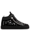 GIUSEPPE ZANOTTI GIUSEPPE ZANOTTI - BLACK VELVET MID-TOP SNEAKER WITH CRYSTALS THE DAZZLING KRISS,RW7010500315