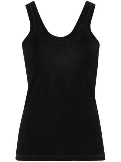 Lemaire Fine-ribbed Tank Top In Black