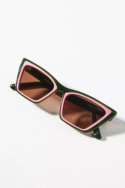 I-sea X Anthropologie Rosy Colorblock Sunglasses In Pink