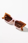 I-sea X Anthropologie Rosy Colorblock Sunglasses In Beige