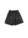 Monnalisa Bermuda Shorts In Coated Fabric In Black