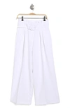 ADRIANNA PAPELL BELTED WOVEN PANTS