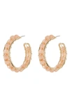 MELROSE AND MARKET MELROSE AND MARKET WIRE WRAP BEAD HOOP EARRINGS