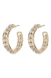 MELROSE AND MARKET MELROSE AND MARKET WIRE WRAP BEAD HOOP EARRINGS