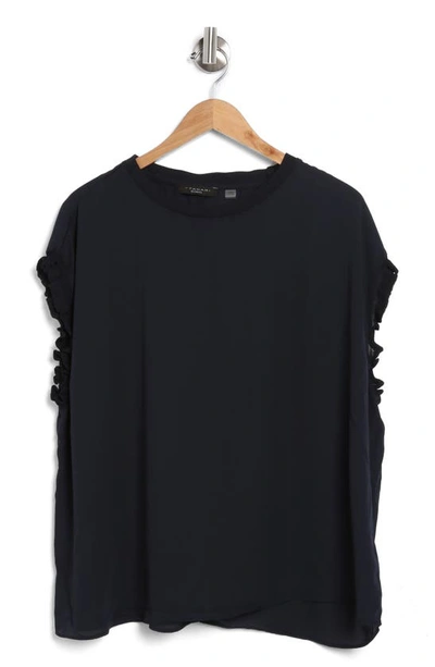 T TAHARI T TAHARI RUFFLE CAP SLEEVE TOP