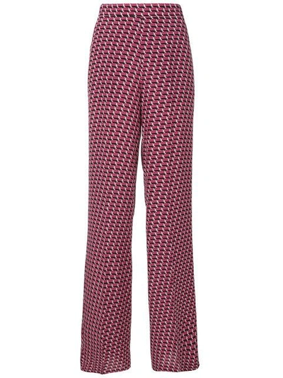 Etro Geometric-print Palazzo Trousers In Pink