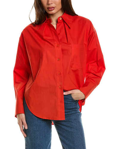 Equipment Sergine Oversized Shirt In Red