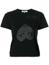 Comme Des Garçons Play Womens Black Logo Print Cotton-jersey T-shirt M In Black