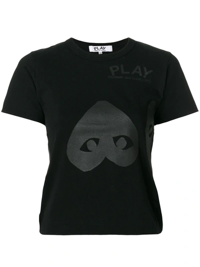 Comme Des Garçons Play Womens Black Logo Print Cotton-jersey T-shirt M