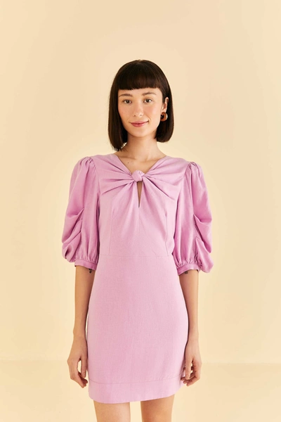 Farm Rio Lilac Short Sleeve Mini Dress